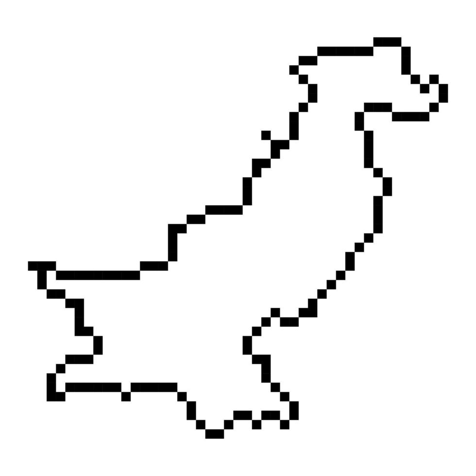 Pixel map of Pakistan. Vector illustration.