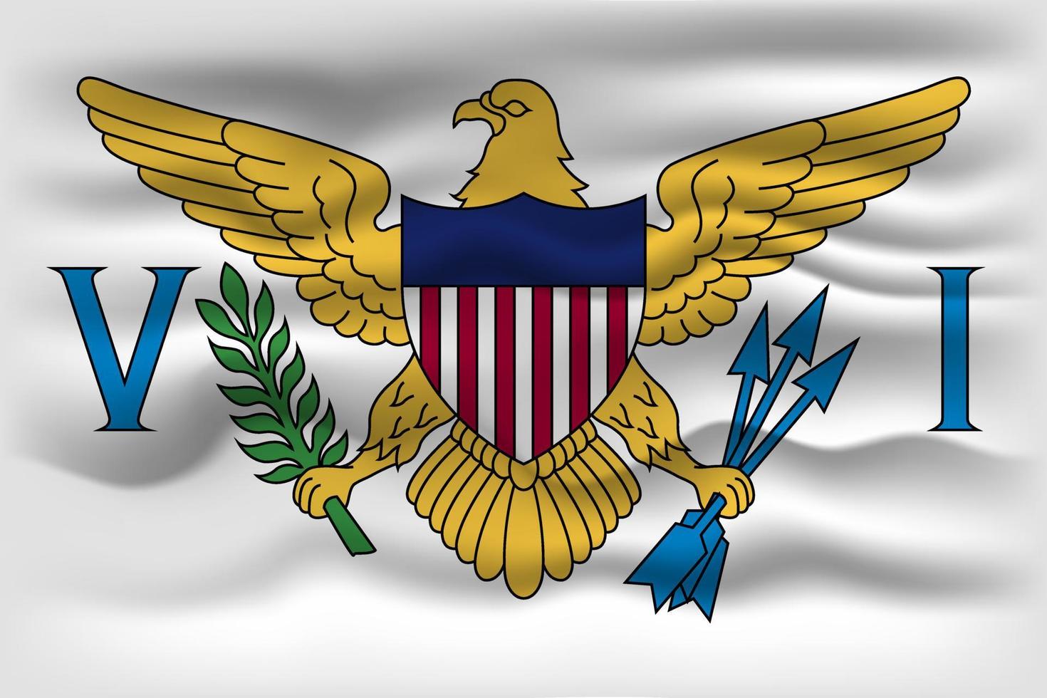 Waving flag of the country Virgin Islands. Vector illustration.