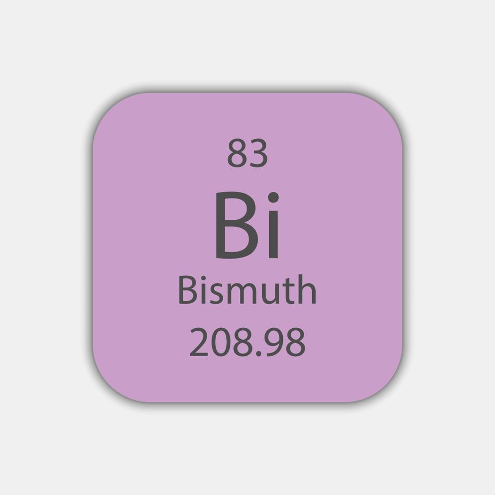 Bismuth symbol. Chemical element of the periodic table. Vector illustration.