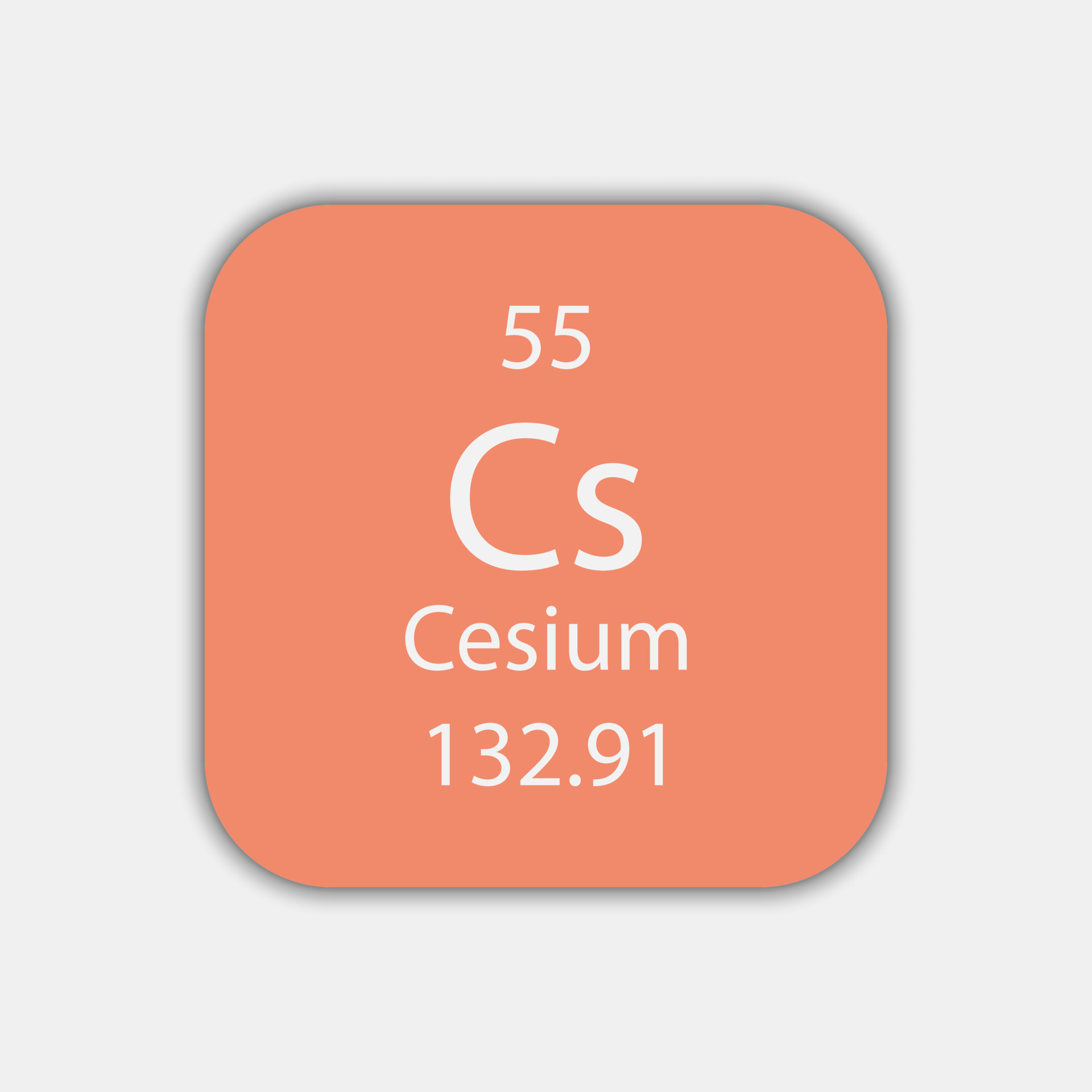 Cesium symbol. Chemical element of the periodic table. Vector