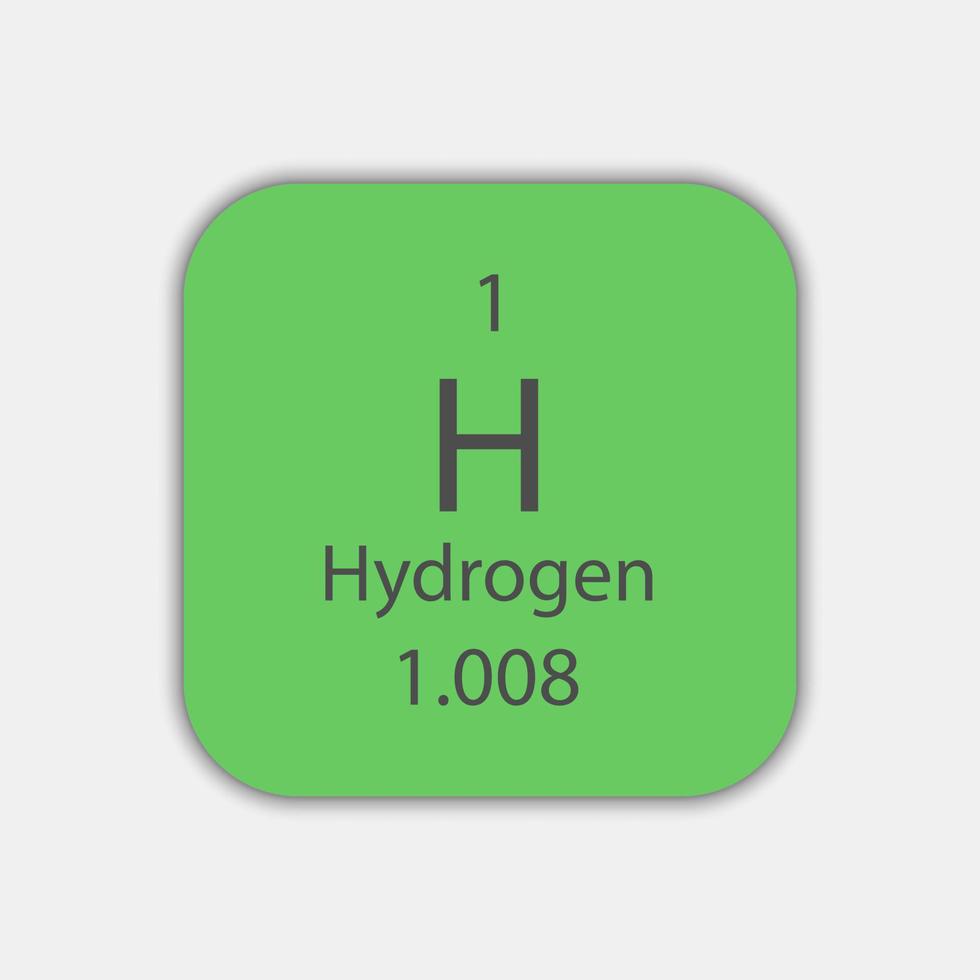 Hydrogen symbol. Chemical element of the periodic table. Vector illustration.