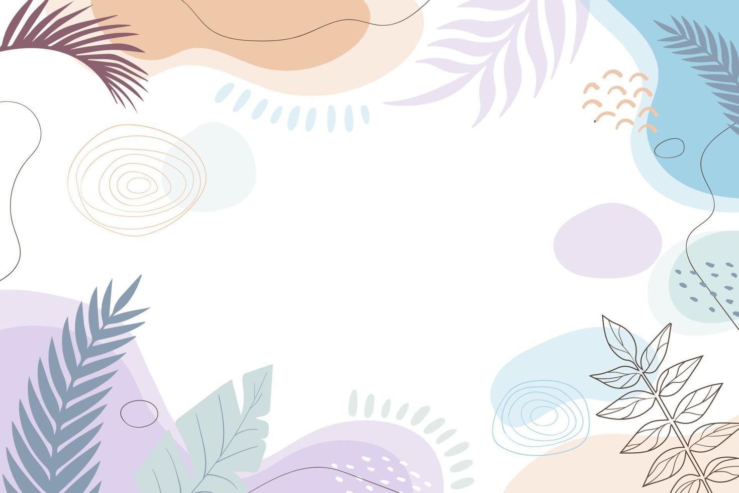 Trendy Abstract background with Shapes and floral element in Neutral Tones. . Vector illustration.