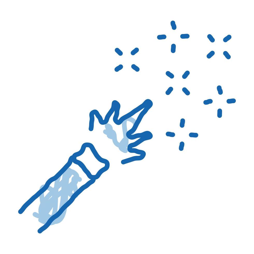fuegos artificiales quema doodle icono dibujado a mano ilustración vector