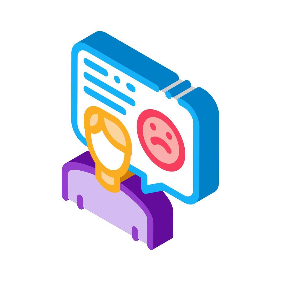 Sad Man Frame isometric icon vector illustration