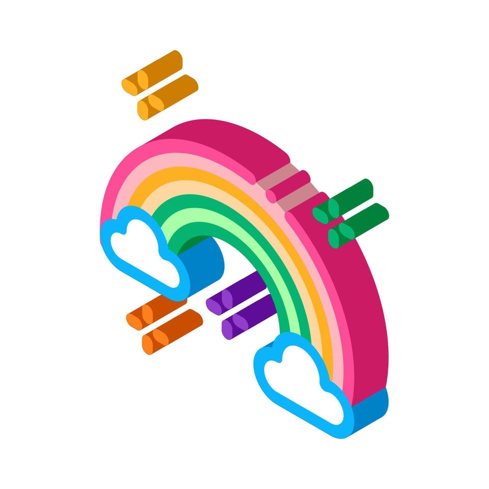 ilustración de vector de icono isométrico de arco iris lgbt