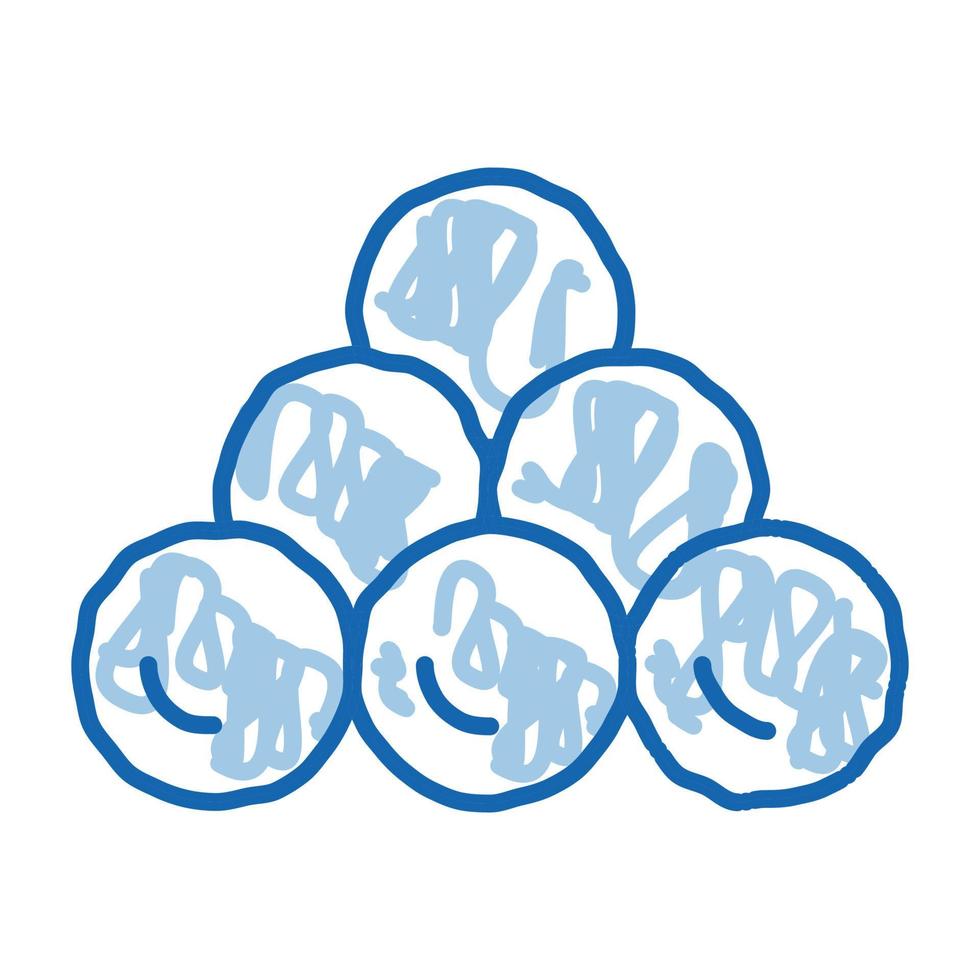 Cannonballs doodle icon hand drawn illustration vector