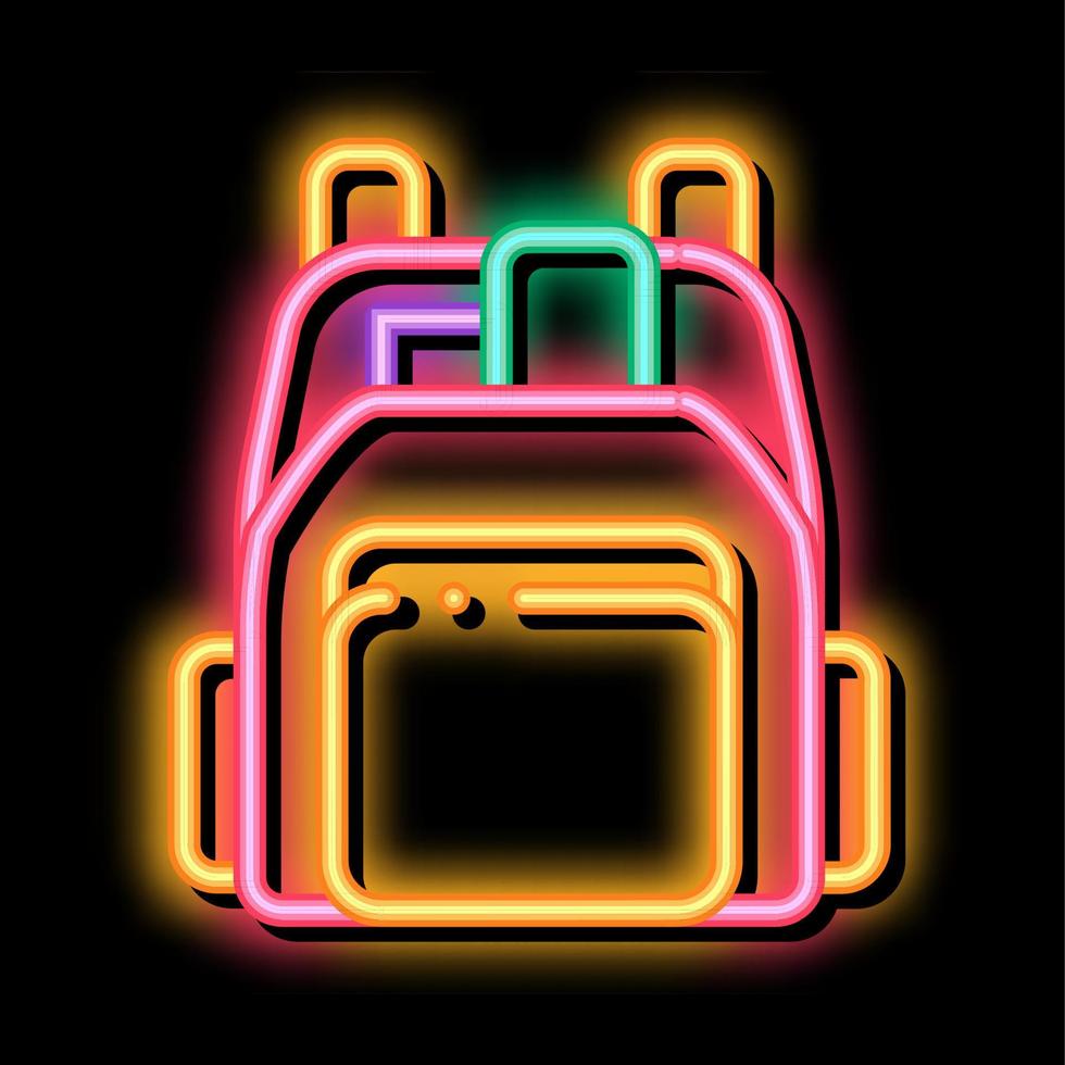 Human Shop Backpack neon glow icon illustration vector