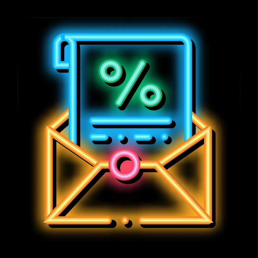 Printed Interest Letter neon glow icon illustration vector