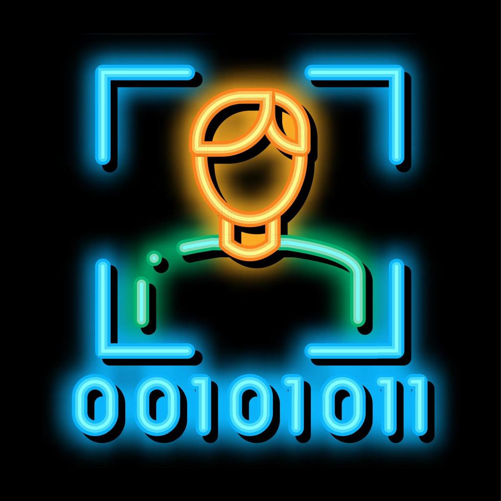 Human Binary Code neon glow icon illustration vector