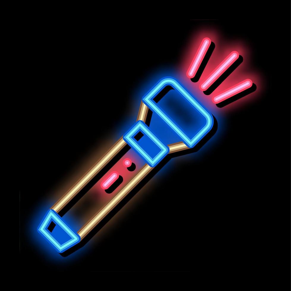 Person Pocket Flashlight neon glow icon illustration vector
