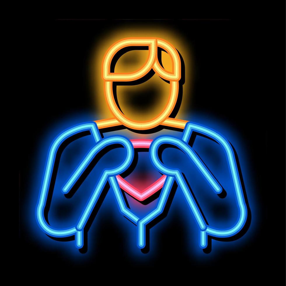 Removing Mask from Hero neon glow icon illustration vector