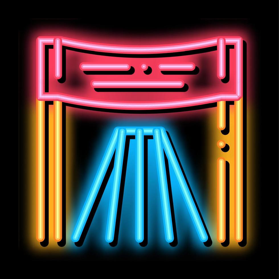 ilustración de icono de resplandor de neón de silla personal de atleta vector