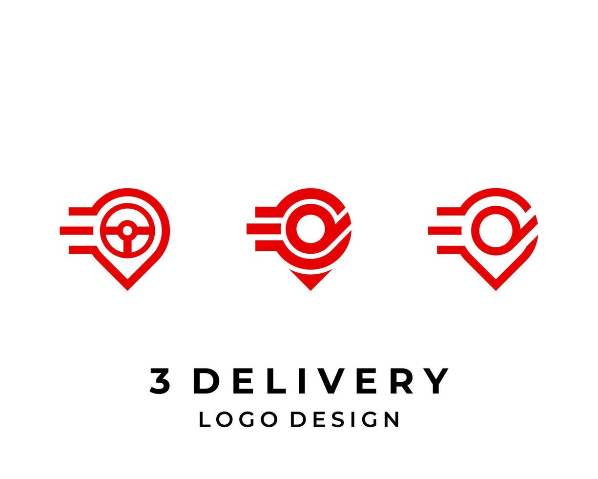 Location and delivery transportation logo design. vector