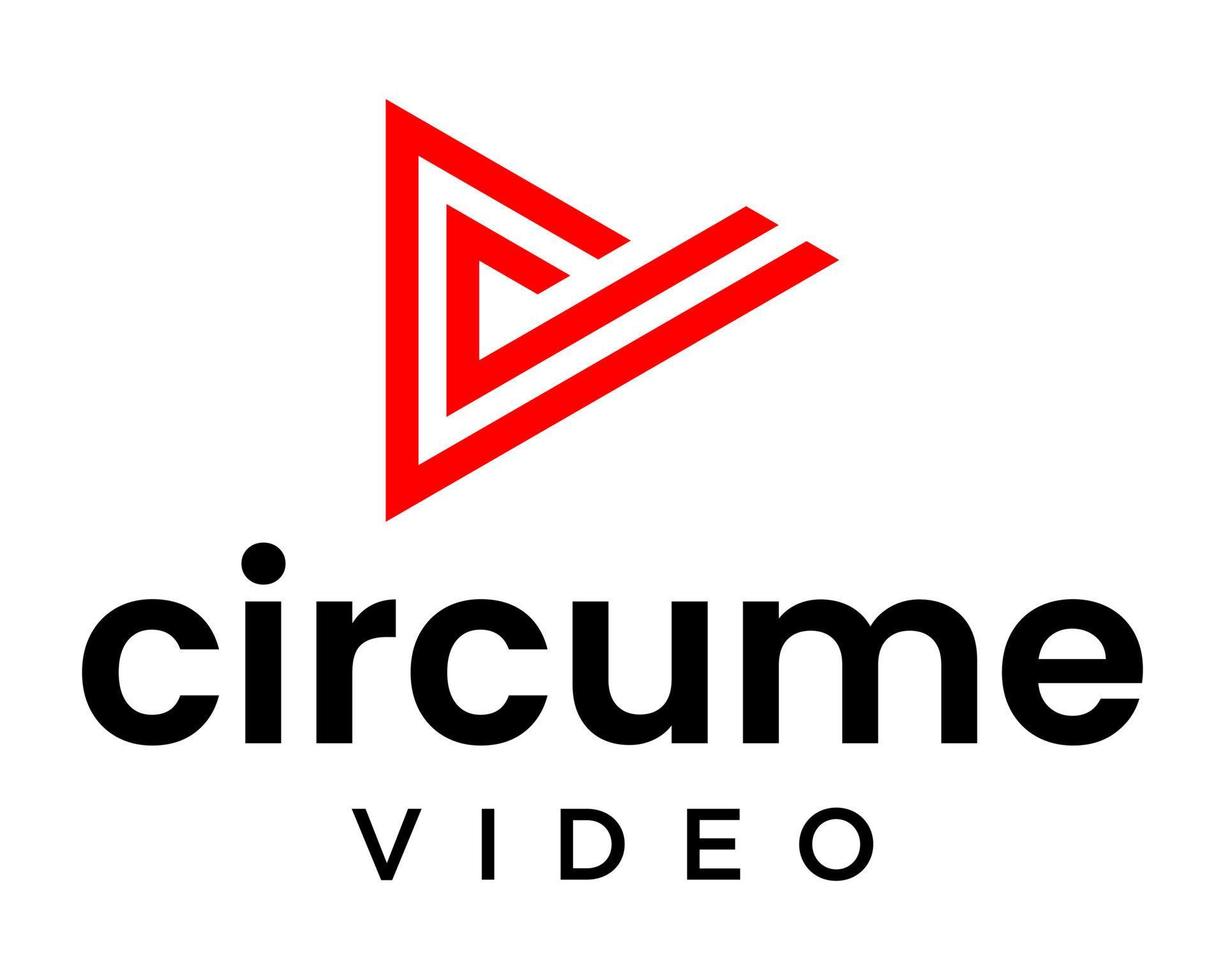 diseño de logotipo de reproducción de video con monograma de letra c. vector