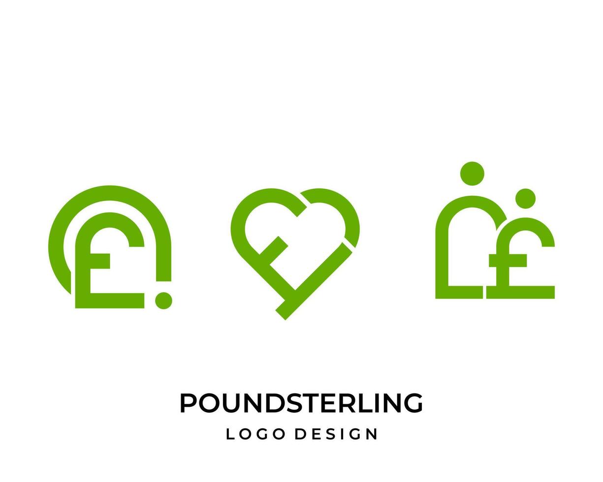 Three pound currency icon logo design. vector