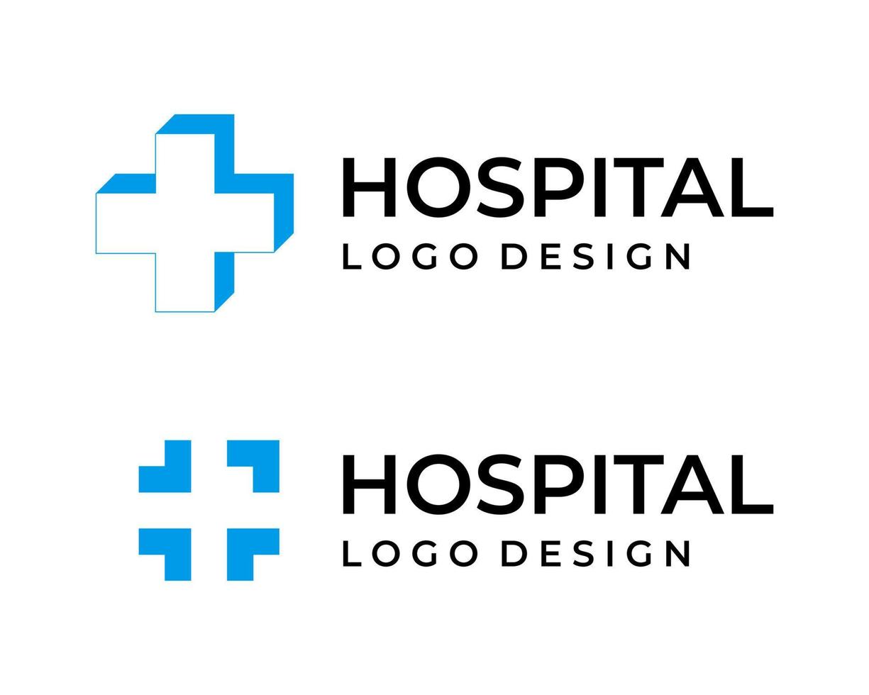Geometric hospital medical logo design. vector