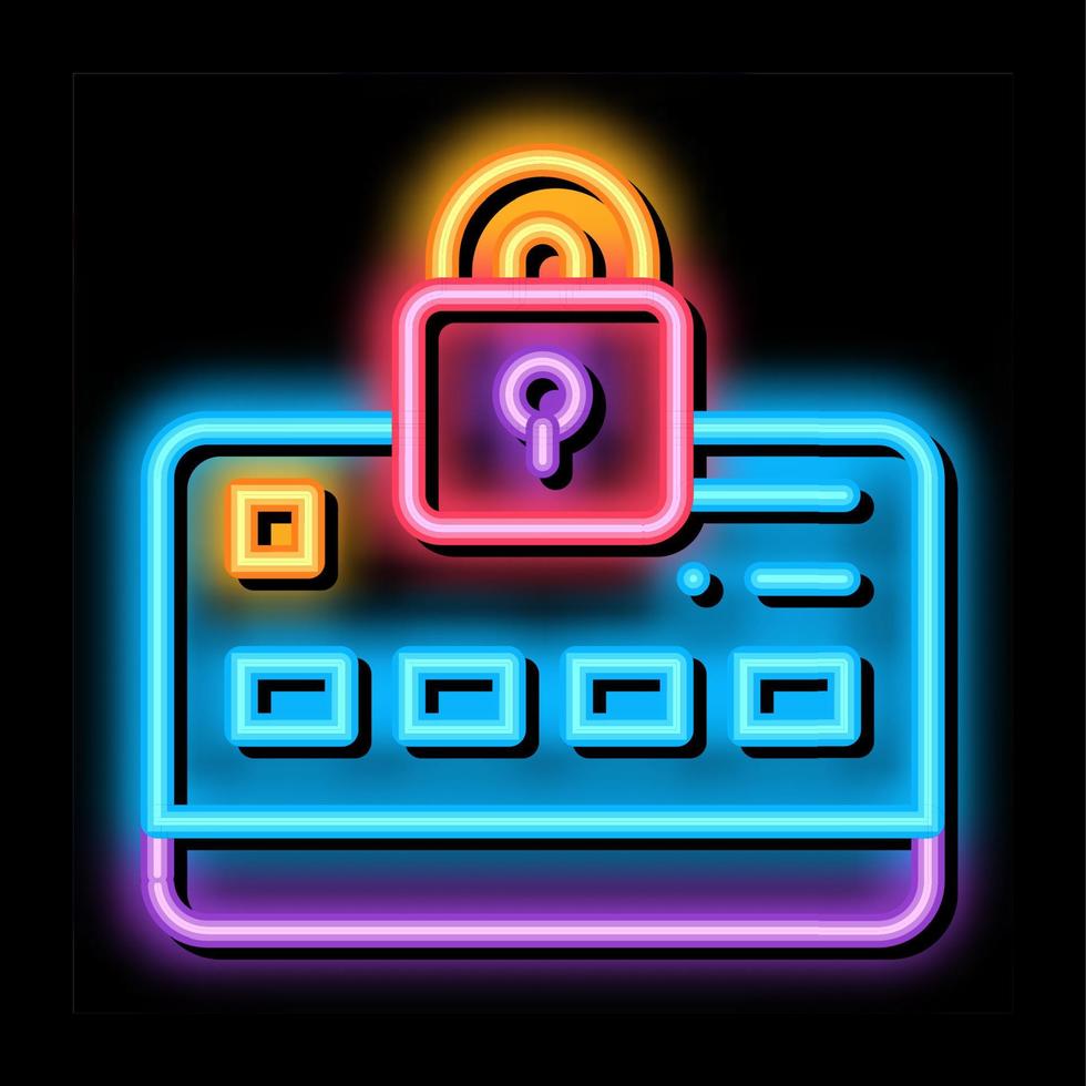 Credit Card Protection neon glow icon illustration vector