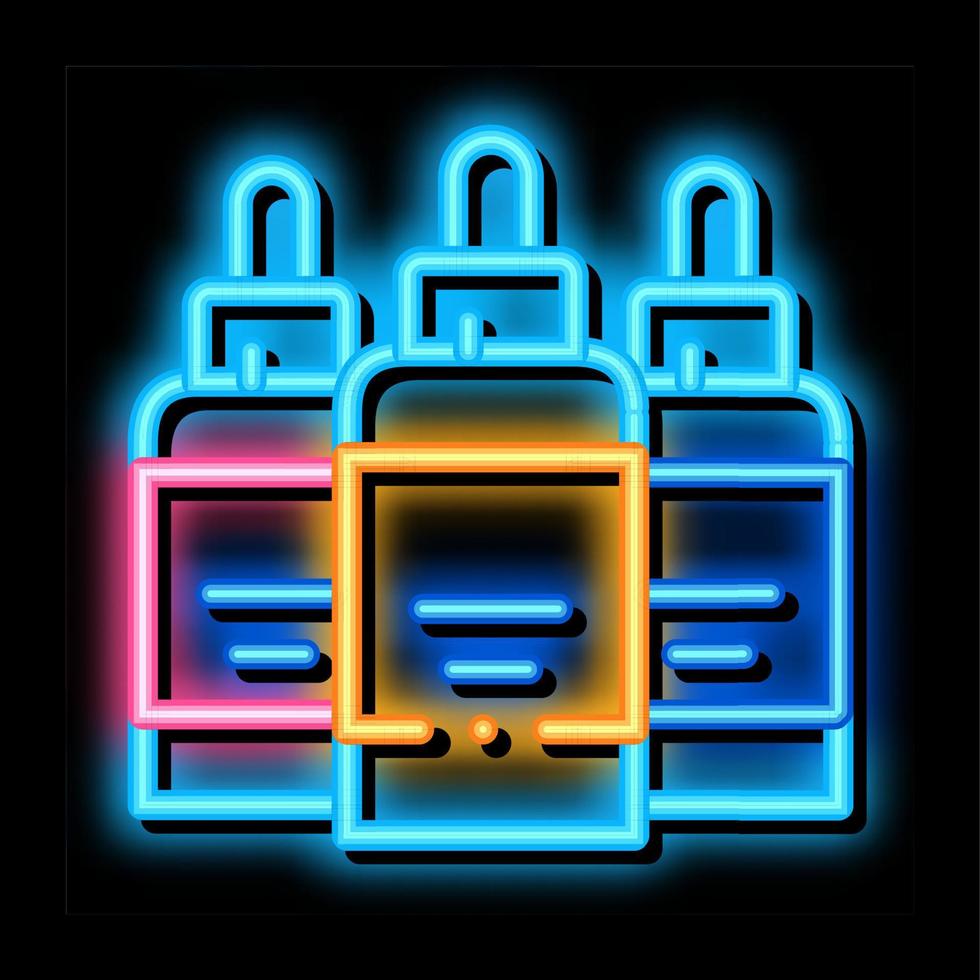 paint cans neon glow icon illustration vector