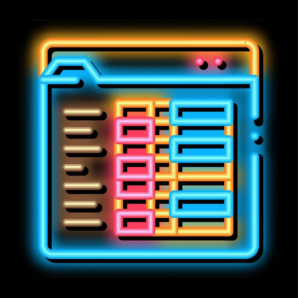 Student Statistics Folder neon glow icon illustration vector