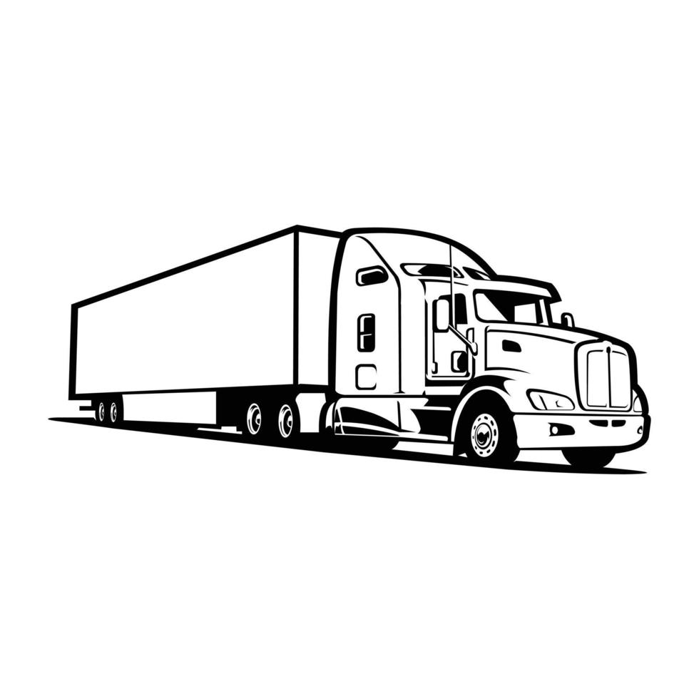 Semi truck 18 wheeler freight vector art. Best for trucking and freight related industry