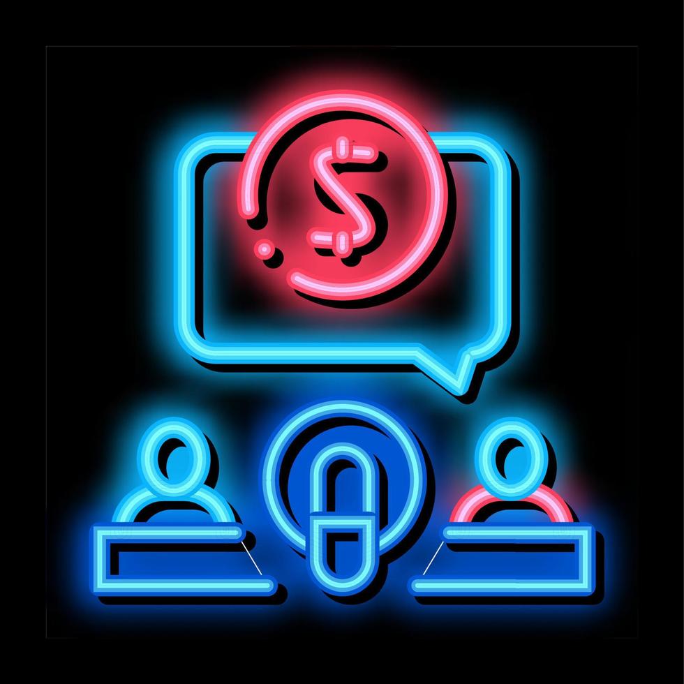 Hosts Microphone Dollar neon glow icon illustration vector