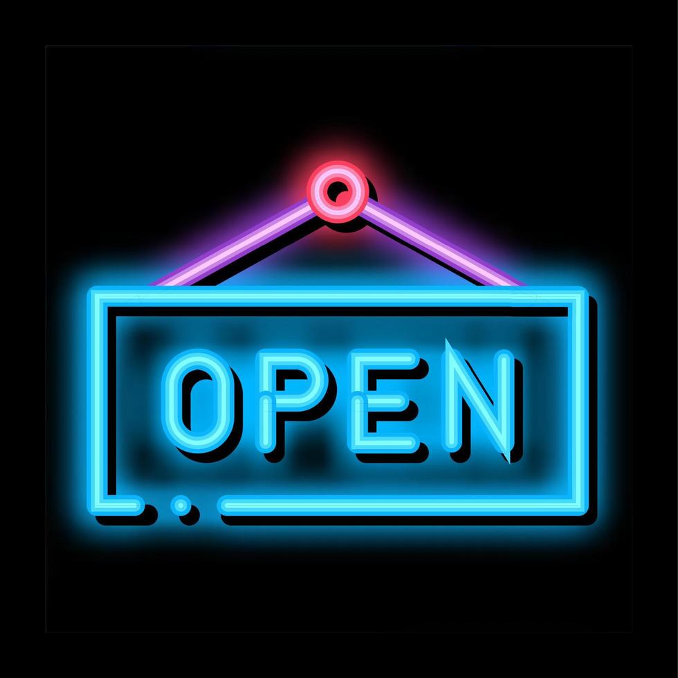 Open Nameplate neon glow icon illustration vector