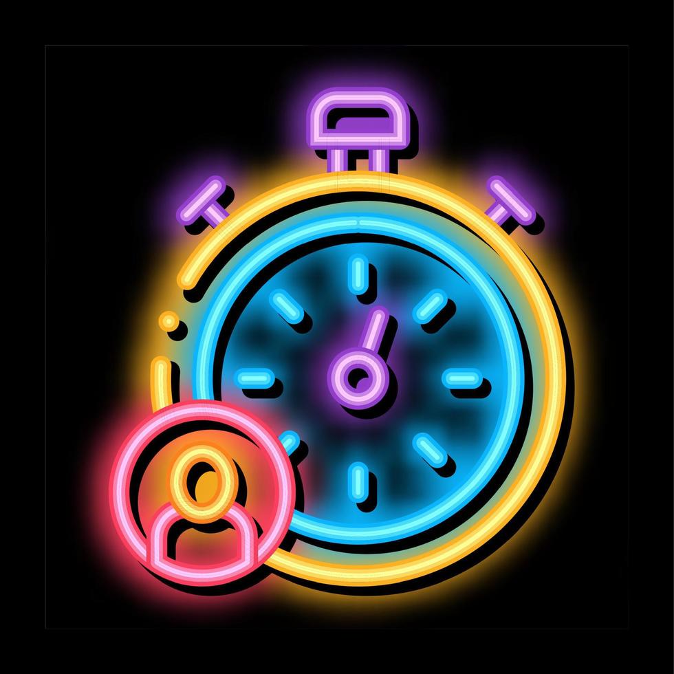 Stopwatch Human neon glow icon illustration vector