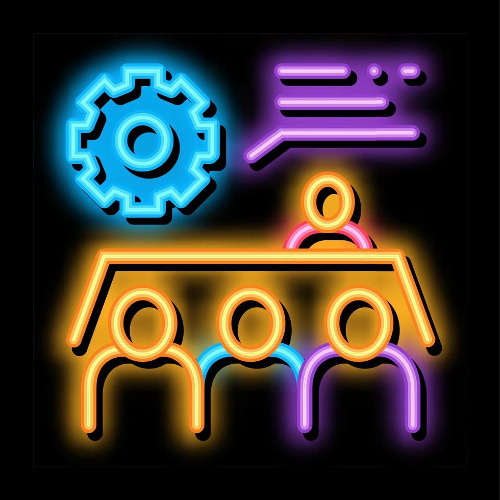 Meeting Training neon glow icon illustration vector