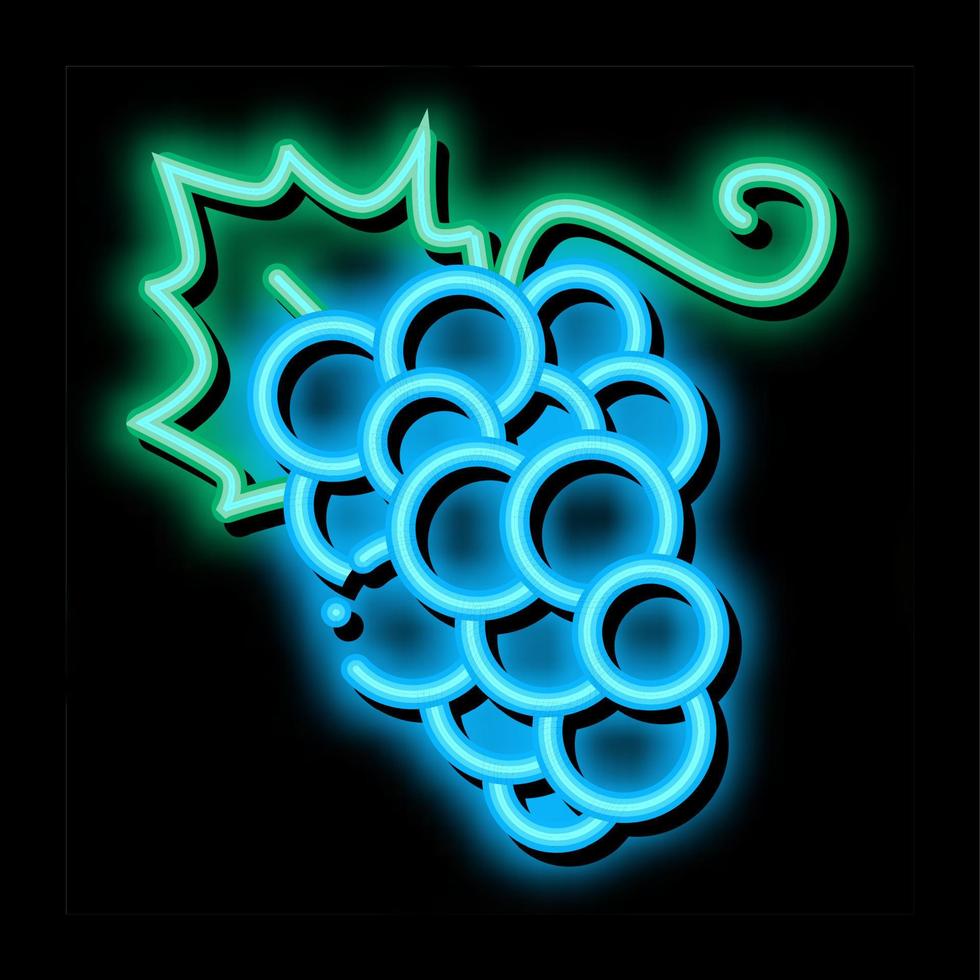 ilustración de icono de brillo de neón de bayas de uva vector