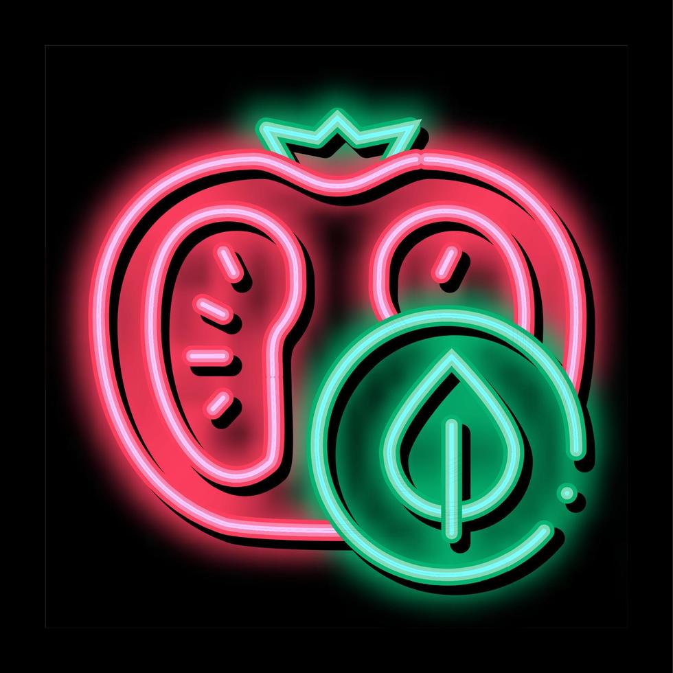 Tomato Leaf neon glow icon illustration vector