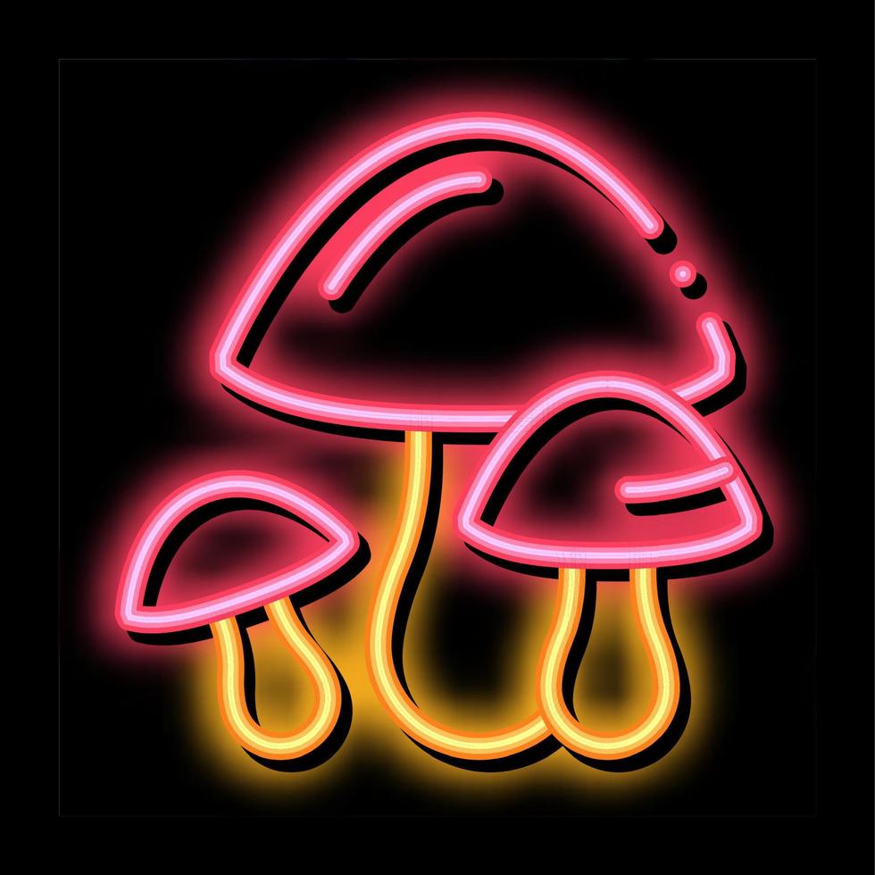 Mushrooms neon glow icon illustration vector