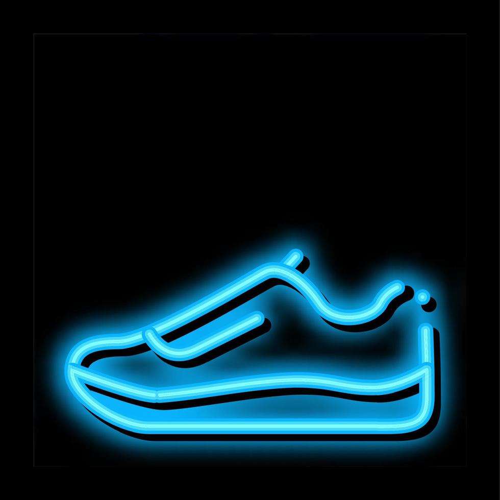 ilustración de icono de brillo de neón de zapato de zapatillas vector