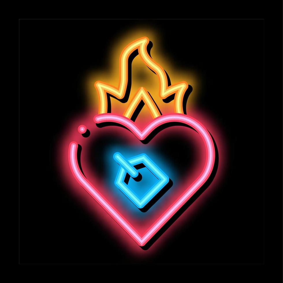 Burning Heart neon glow icon illustration vector