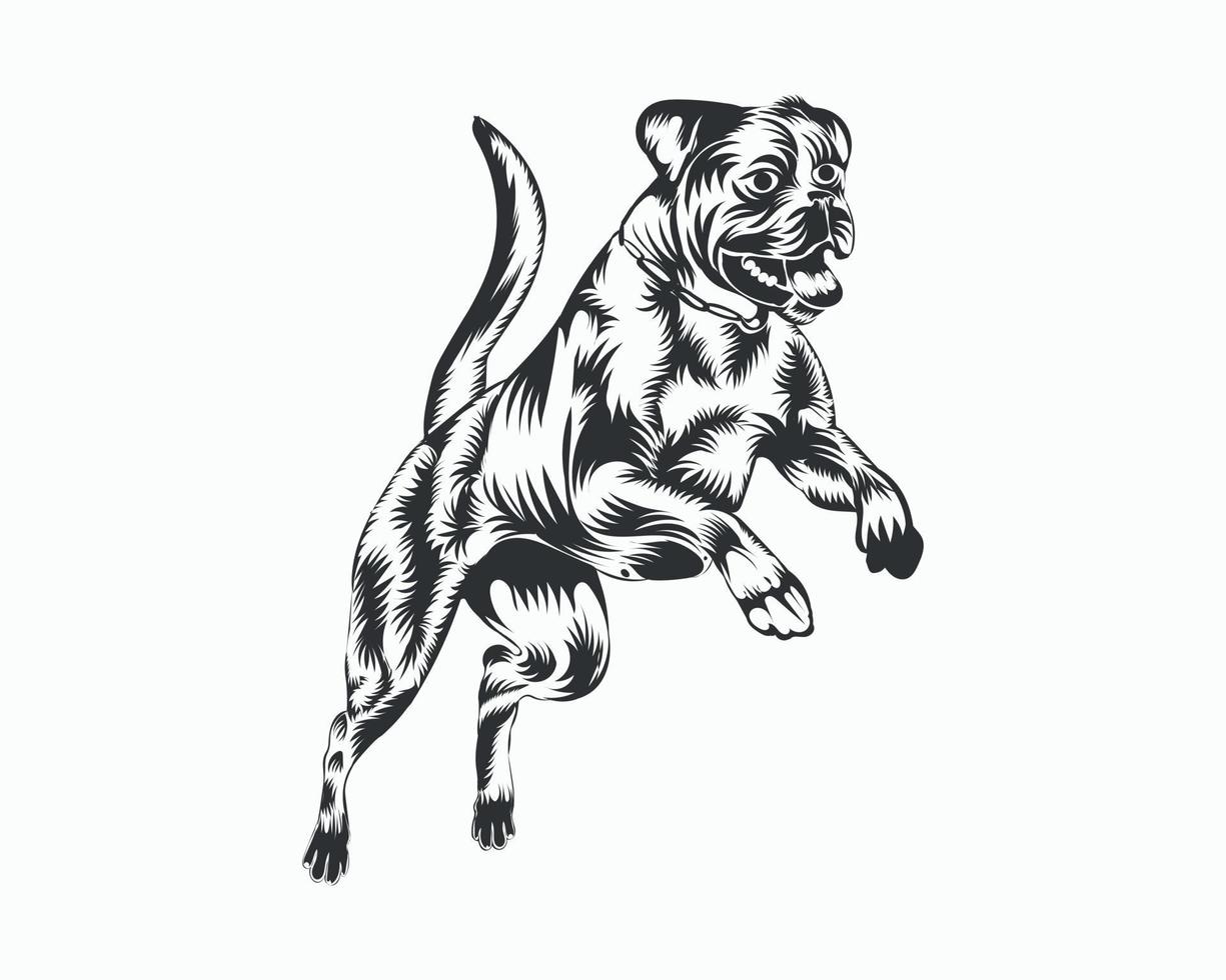 ilustración de vector de perro boxer, vector de perro boxer sobre fondo blanco