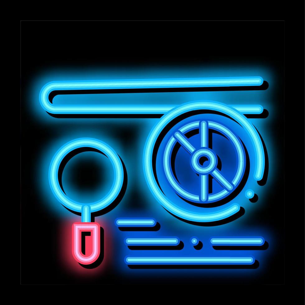 Engine Magnifier neon glow icon illustration vector