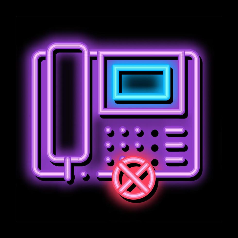 Broken Telephone neon glow icon illustration vector