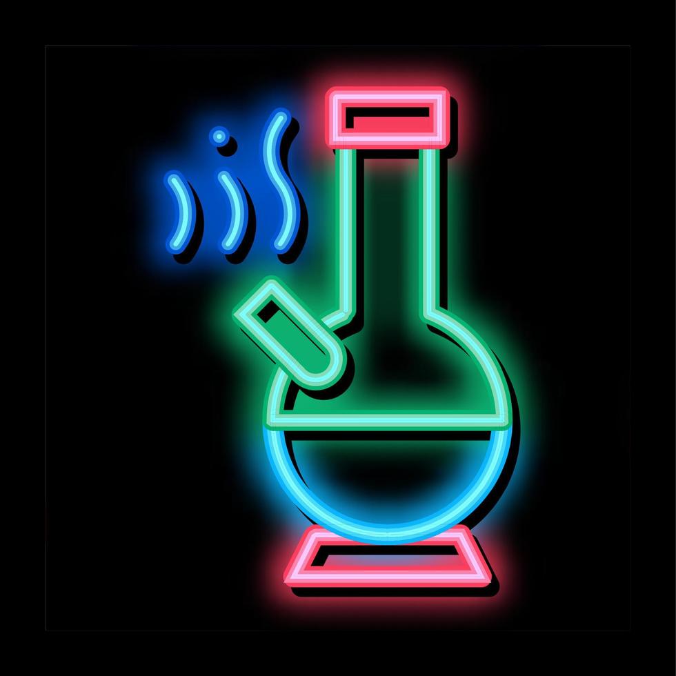 Smoking Bong neon glow icon illustration vector