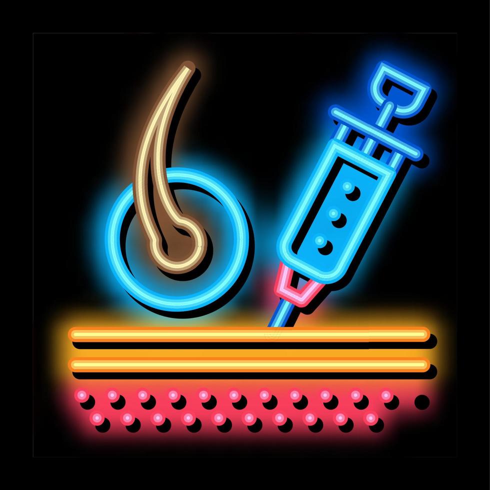 Syringe Injection neon glow icon illustration vector