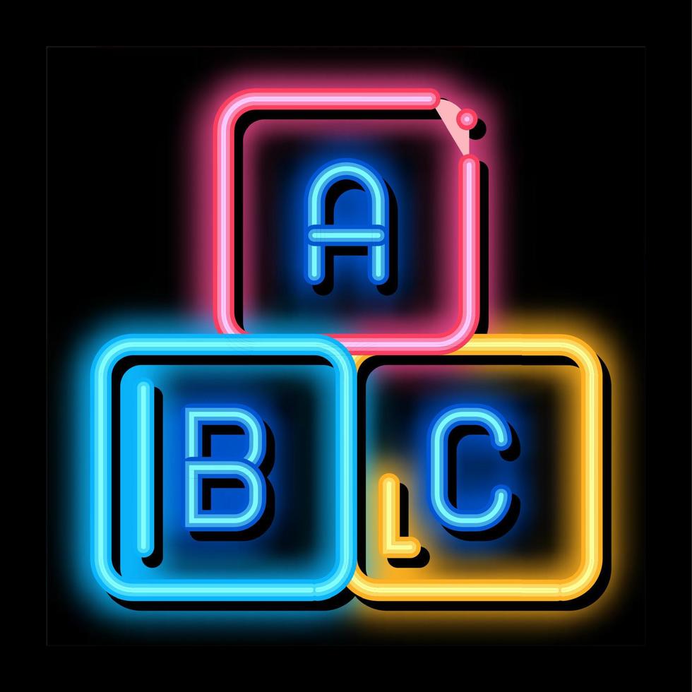 Baby Toy Cubes neon glow icon illustration vector