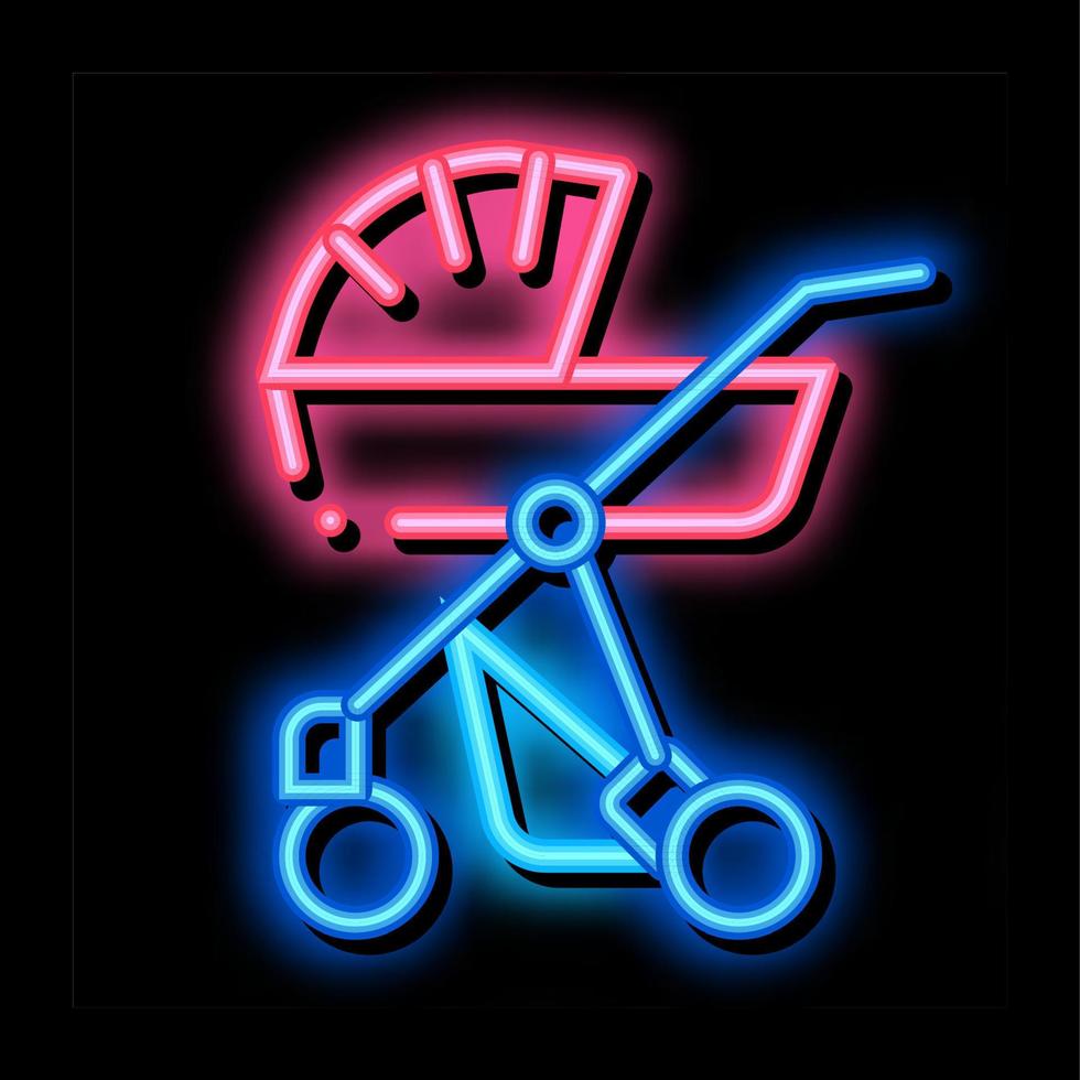 Baby Carriage neon glow icon illustration vector