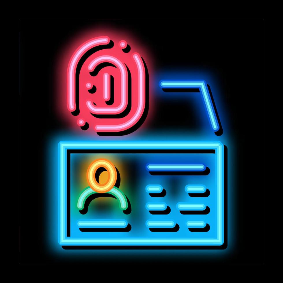 Fingerprint Scan neon glow icon illustration vector