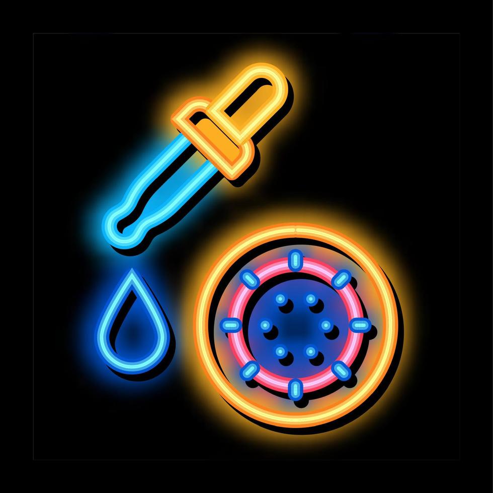 Pipette Microbe neon glow icon illustration vector