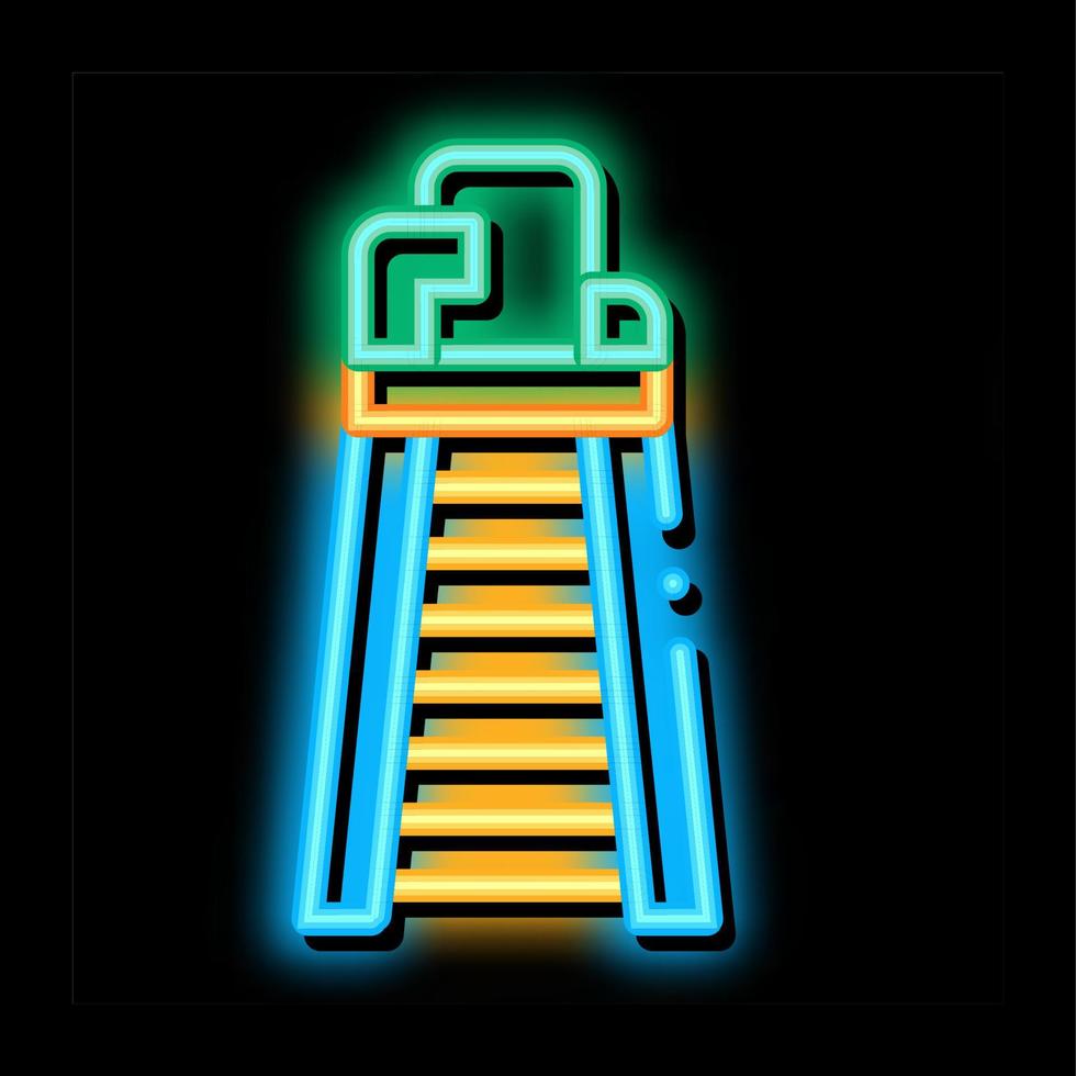 juez torre silla neón resplandor icono ilustración vector