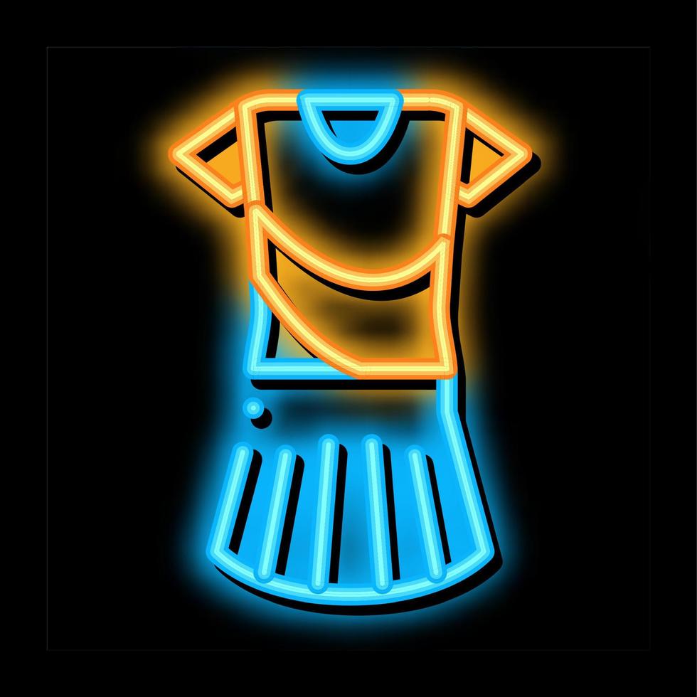 ilustración de icono de brillo de neón de traje de tenis de mujer vector