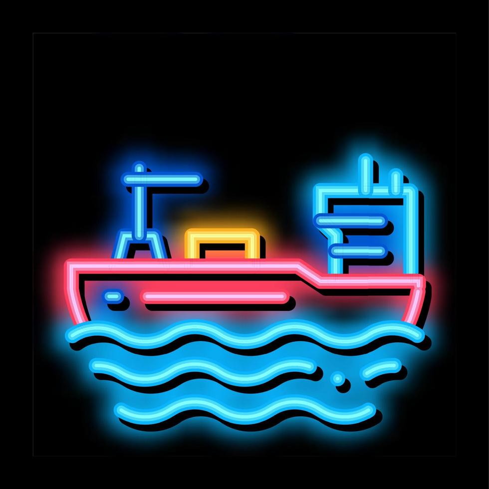 Tanker At Sea neon glow icon illustration vector