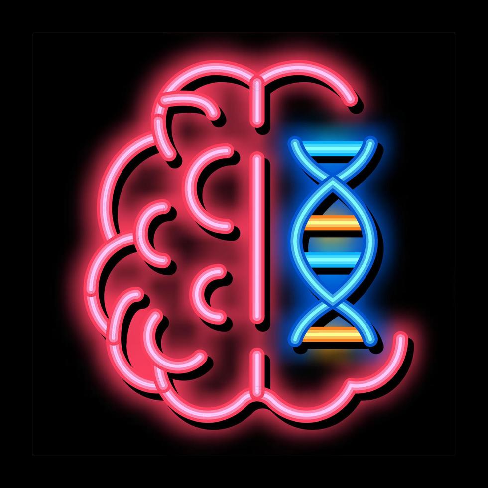 Brain Molecule neon glow icon illustration vector