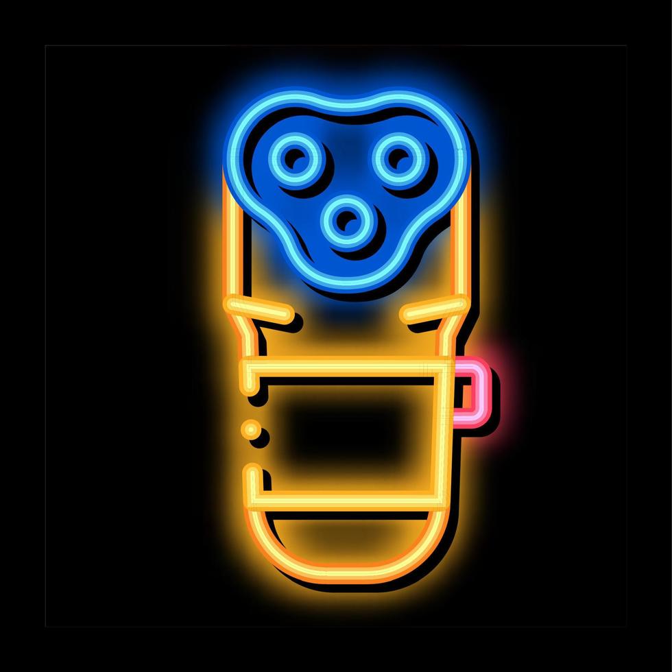 Electronic Shave Machine neon glow icon illustration vector