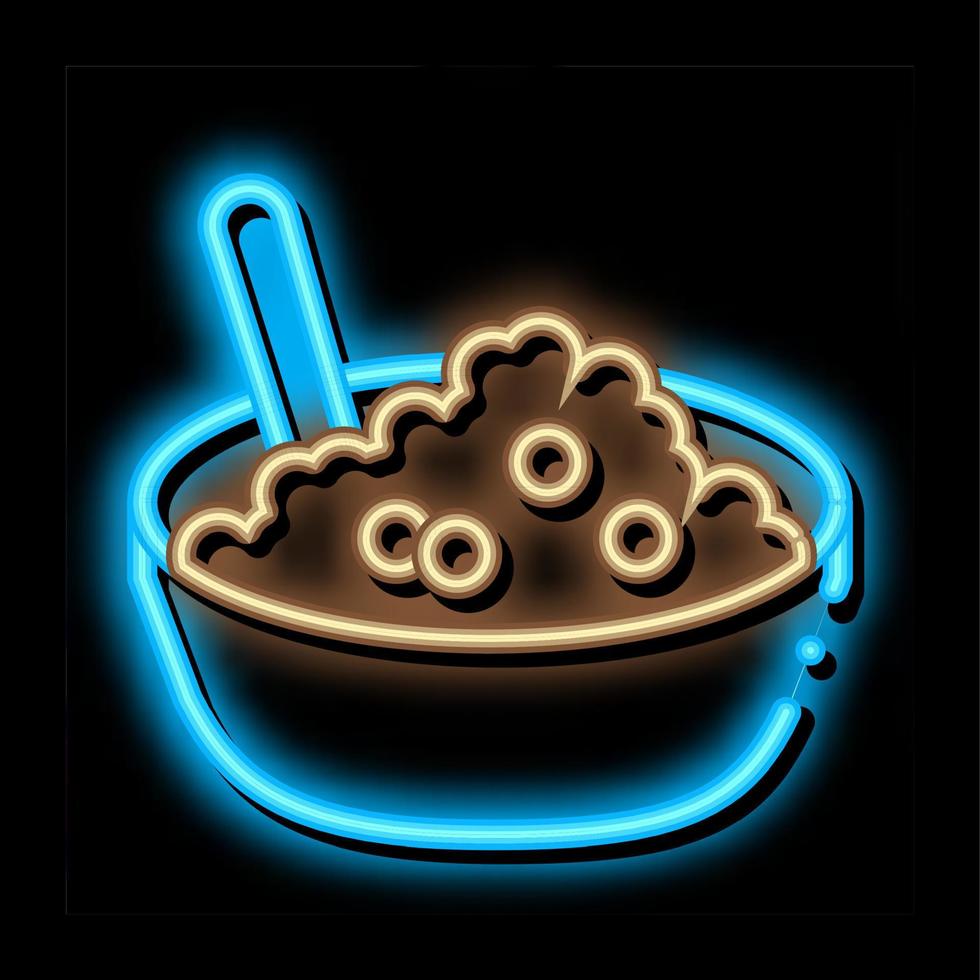 Caviar Dish Bowl neon glow icon illustration vector