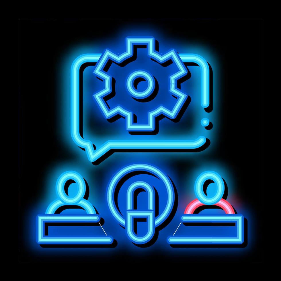 Hosts Microphone Gear neon glow icon illustration vector