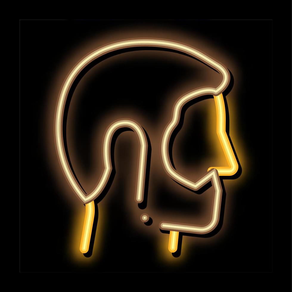 Man Profile With Beard neon glow icon illustration vector